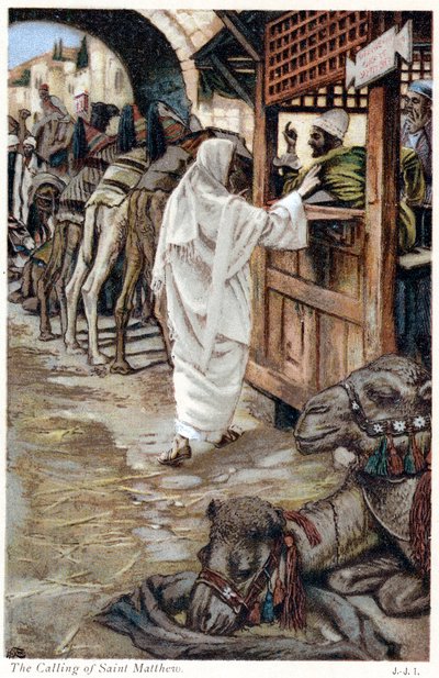 Christus roept Matteüs, de tollenaar door James Jacques Joseph Tissot