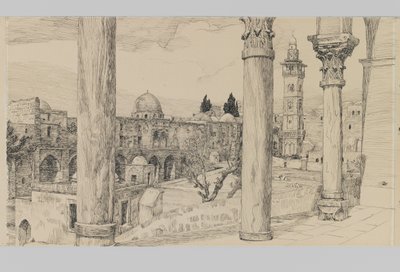 Esplanade van de Haram, illustratie uit Het Leven van Onze Heer Jezus Christus door James Jacques Joseph Tissot