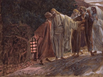 Gegroet Meester, en hij kuste hem, illustratie voor Het Leven van Christus door James Jacques Joseph Tissot