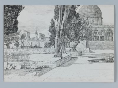 Haram, Moskee van Es-Sakrah, illustratie uit Het Leven van Onze Heer Jezus Christus door James Jacques Joseph Tissot