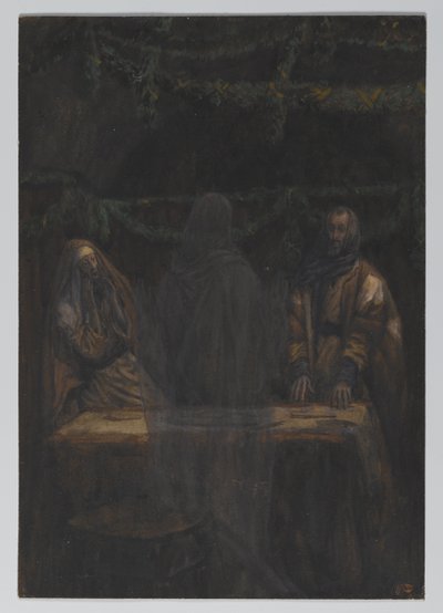 Hij verdween uit hun zicht, illustratie uit Het leven van onze Heer Jezus Christus door James Jacques Joseph Tissot