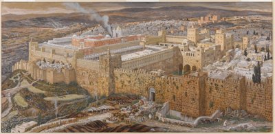 Jeruzalem en de Tempel van Herodes in de Tijd van Onze Heer, illustratie uit Het Leven van Christus, c.1886-94 door James Jacques Joseph Tissot