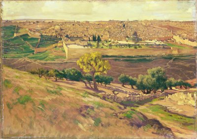 Jeruzalem vanaf de Olijfberg, c.1886-96 door James Jacques Joseph Tissot