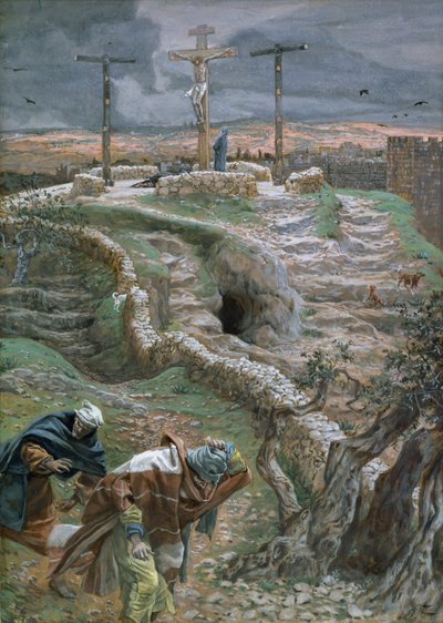 Jezus alleen aan het kruis, illustratie voor Het leven van Christus, ca. 1884-96 door James Jacques Joseph Tissot
