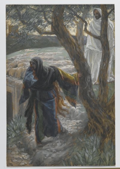 Jezus verschijnt aan Maria Magdalena, illustratie uit Het leven van onze Heer Jezus Christus door James Jacques Joseph Tissot