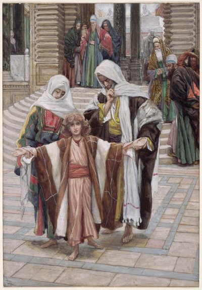 Jezus gevonden in de tempel, illustratie voor Het Leven van Christus door James Jacques Joseph Tissot