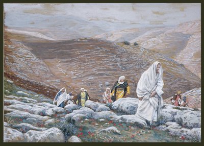 Jezus gaat naar Jeruzalem, illustratie voor Het leven van Christus door James Jacques Joseph Tissot