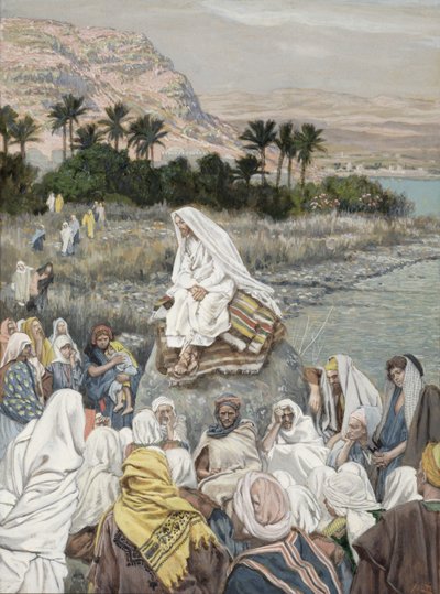 Jezus Predikend aan de Oever, illustratie voor Het Leven van Christus door James Jacques Joseph Tissot