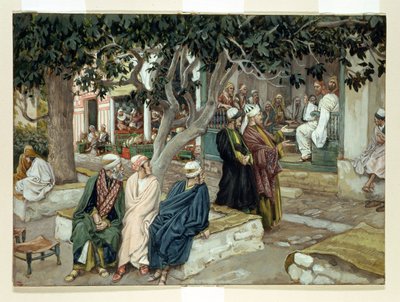 Jezus in een ontmoeting met Sint Matteüs, illustratie voor Het Leven van Christus door James Jacques Joseph Tissot