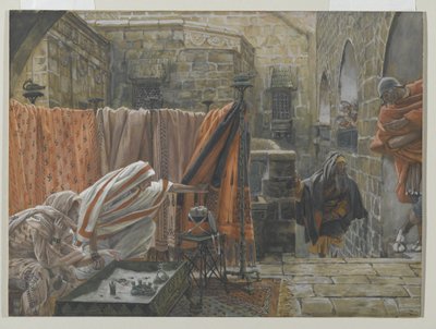 Jozef van Arimathea Vraagt Pilatus om Toestemming om het Lichaam van Jezus te Verwijderen, illustratie uit Het Leven van Onze Heer Jezus Christus, 1886-94 door James Jacques Joseph Tissot