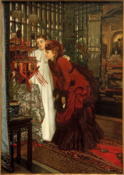 Jonge vrouwen aan het kijken door James Jacques Joseph Tissot