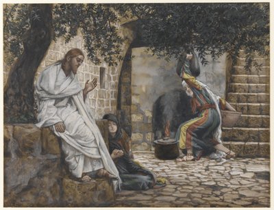 Maria Magdalena aan de voeten van Jezus door James Jacques Joseph Tissot