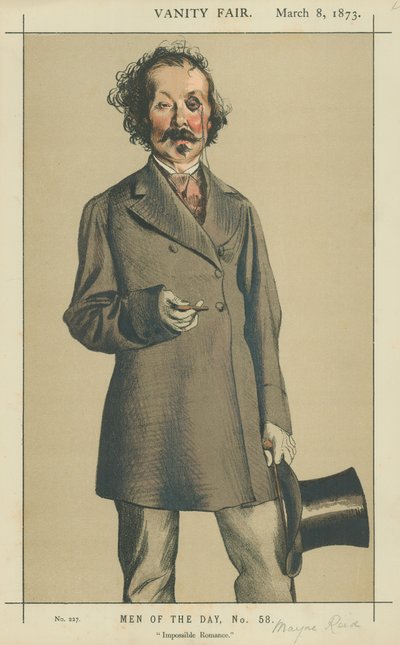 Mr Talbot Mayne Reid, Onmogelijke Romantiek, 8 Maart 1873, Vanity Fair cartoon door James Jacques Joseph Tissot