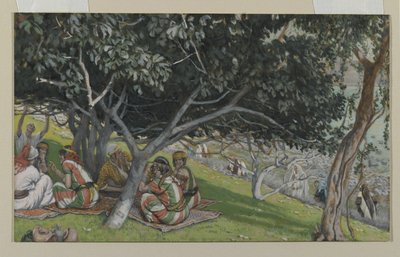 Nathaniel onder de vijgenboom, illustratie uit Het leven van onze Heer Jezus Christus door James Jacques Joseph Tissot