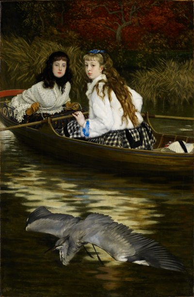 Op de Theems, een Reiger, c.1871-72 door James Jacques Joseph Tissot
