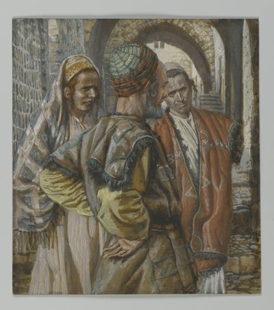 Simon van Cyrene en Zijn Twee Zonen Alexander en Rufus, illustratie uit Het Leven van Onze Heer Jezus Christus, 1886-94 door James Jacques Joseph Tissot