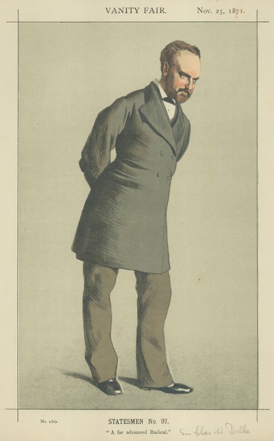 Sir Charles Wentworth Dilke (kleur litho) door James Jacques Joseph Tissot