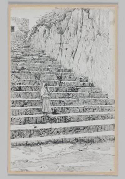 Trappen naar de Graven van de Profeten, illustratie uit Het Leven van Onze Heer Jezus Christus door James Jacques Joseph Tissot
