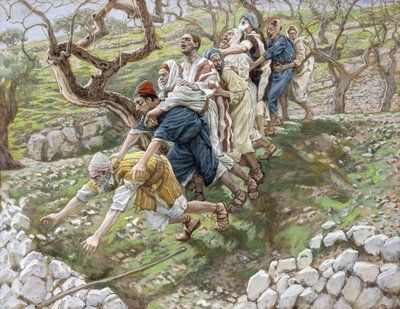 De blinden die de blinden leiden, illustratie voor Het Leven van Christus door James Jacques Joseph Tissot