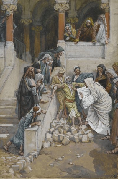 De blinde en stomme man bezeten door duivels door James Jacques Joseph Tissot