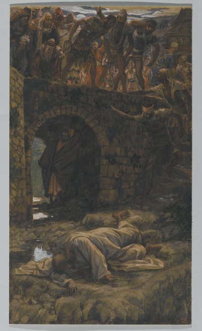 De Beek van Kedron. Hij Zal Drinken van de Beek op de Weg, illustratie voor Het Leven van Christus, c.1886-94 door James Jacques Joseph Tissot