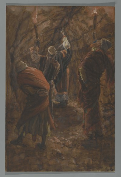 De Kloof in de Rots in de Grot Onder Golgotha, illustratie uit Het Leven van Onze Heer Jezus Christus, 1886-94 door James Jacques Joseph Tissot