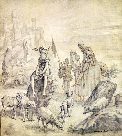 De Vrouw van de Kruisvaarder, uit een Bretonse ballade door James Jacques Joseph Tissot