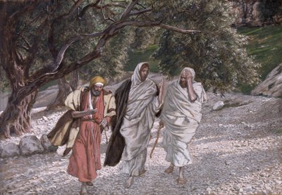 De discipelen op de weg naar Emmaüs, illustratie voor Het leven van Christus, ca. 1884-96 door James Jacques Joseph Tissot