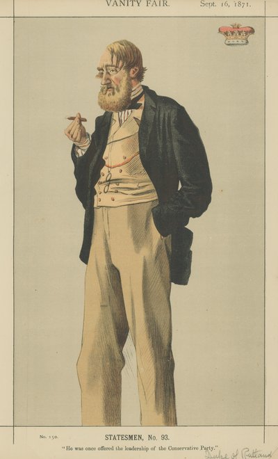 De Hertog van Rutland (kleur litho) door James Jacques Joseph Tissot