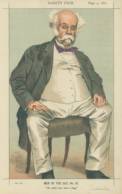 De hertog van Saldanha, Hij had een koning kunnen zijn, 2 september 1871, Vanity Fair cartoon (kleur litho) door James Jacques Joseph Tissot