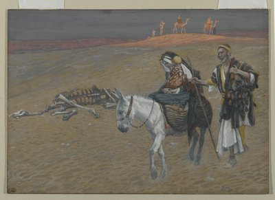De vlucht naar Egypte, illustratie uit Het leven van onze Heer Jezus Christus door James Jacques Joseph Tissot