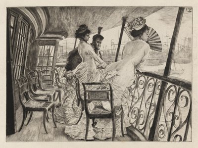 De Galerij van de H.M.S. Calcutta in Portsmouth door James Jacques Joseph Tissot