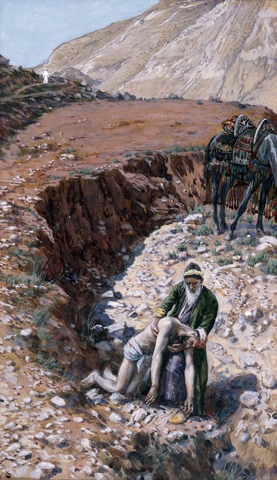 De barmhartige Samaritaan, illustratie voor Het leven van Christus, ca. 1886-94 door James Jacques Joseph Tissot