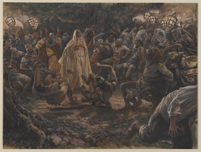 De Wachten Vallen Achteruit, illustratie uit Het Leven van Onze Heer Jezus Christus, 1886-94 door James Jacques Joseph Tissot
