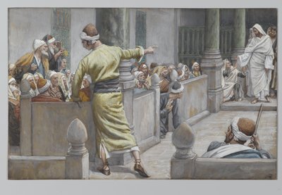 De genezen blinde man vertelt zijn verhaal aan de Joden door James Jacques Joseph Tissot