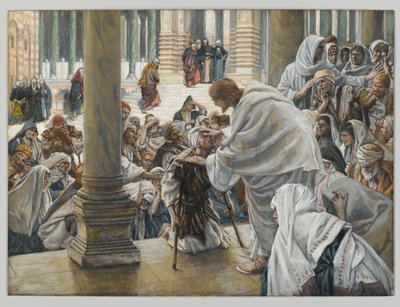 De genezing van de lamme in de tempel, illustratie voor Het Leven van Christus door James Jacques Joseph Tissot