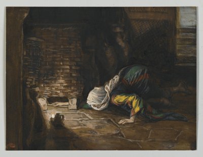 De verloren drachme, illustratie uit Het leven van onze Heer Jezus Christus door James Jacques Joseph Tissot