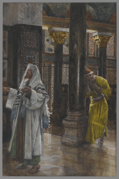 De Farizeeër en de tollenaar door James Jacques Joseph Tissot