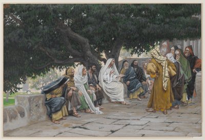 De Farizeeën en de Sadduceeën komen Jezus verleiden door James Jacques Joseph Tissot