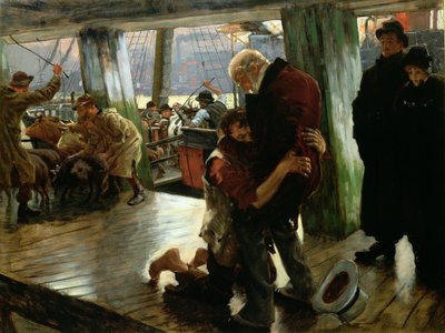 De verloren zoon in het moderne leven: De terugkeer, c.1882 (voorbereidende schets voor 33767) door James Jacques Joseph Tissot