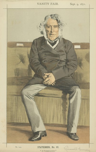 De zeer eerbiedwaardige Russell Gurney (kleur litho) door James Jacques Joseph Tissot