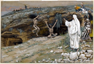 De twee mannen bezeten door onreine geesten, illustratie voor Het leven van Christus door James Jacques Joseph Tissot