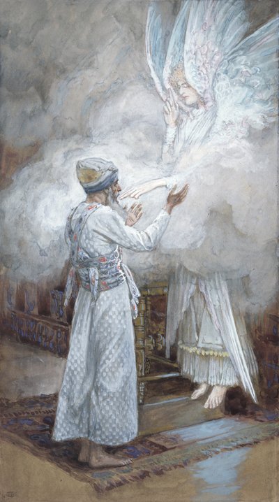 Het visioen van Zacharias, illustratie voor Het leven van Christus door James Jacques Joseph Tissot