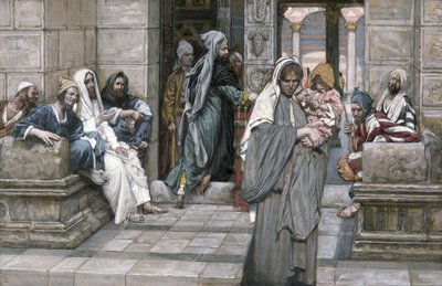 De penning van de weduwe, illustratie voor Het leven van Christus, ca. 1884-96 door James Jacques Joseph Tissot
