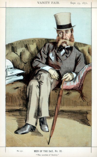 De romanschrijver van de samenleving, 1871 door James Jacques Joseph Tissot