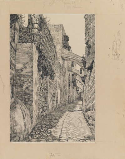 Via Dolorosa, Jeruzalem, illustratie uit Het Leven van Onze Heer Jezus Christus door James Jacques Joseph Tissot