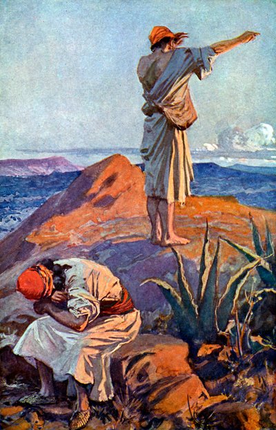 Elia ziet een wolk vanaf de berg Karmel - Bijbel door James Jacques Joseph after Tissot