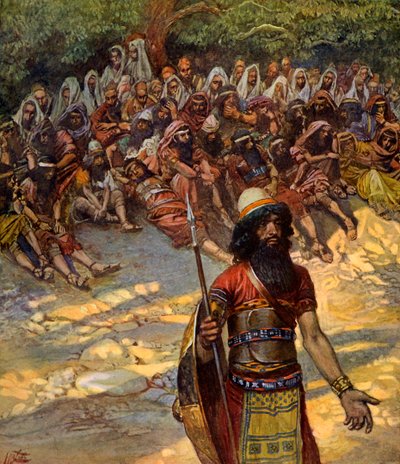 Gideon vraagt om brood voor mannen van Sukkot - Bijbel door James Jacques Joseph after Tissot