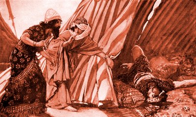 Jaël toont Barak Sisera liggend dood - Bijbel door James Jacques Joseph after Tissot