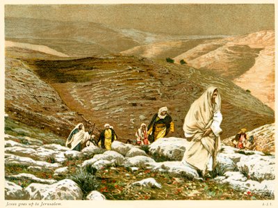 Jezus gaat naar Jeruzalem - Sint Johannes, Bijbel door James Jacques Joseph after Tissot